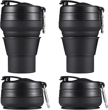2PACK Collapsible Coffee Cup, 16 OZ 480ml Silicone Folding Camping Mug by EASYXQ