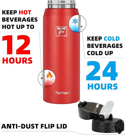 Fanhaw 24 oz Insulated Stainless Steel Water Bottle - Image 3