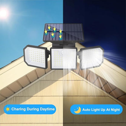 Solar Lights Outdoor with Motion Sensor, 2500LM 167 LED Security Lights with - Image 3