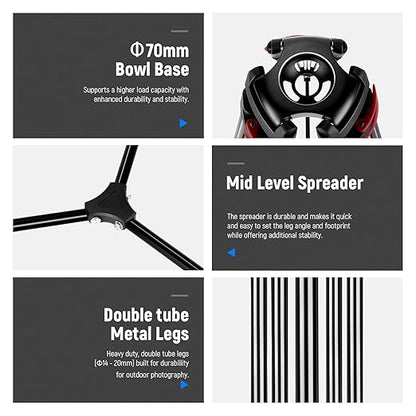 NEEWER 79"/200cm Video Tripod, Heavy Duty Aluminum Alloy Camera Tripod Stand - Image 3
