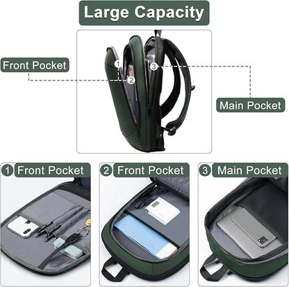 Business Backpack 17 Inch Slim Expandable Waterproof Travel Laptop Backpacks - Image 4