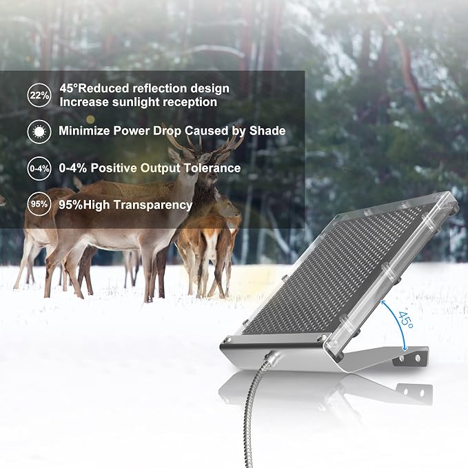 POWOXI 12V 1.7W Solar Panel for Deer Feeder Waterproof Solar Battery Charger - Image 3