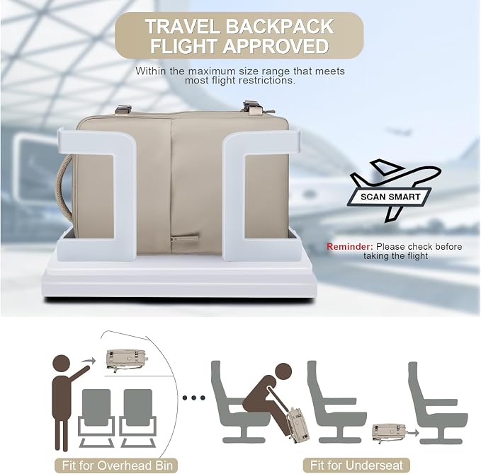 coofay Laptop Travel Backpack For Women Men Airline Approved Carry On Bags For - Image 2