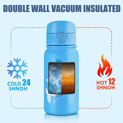 OLDLEY 12oz kids Water Bottle, Stainless Steel Insulated Water Bottle - Image 6