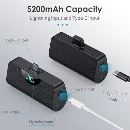 Mini Portable Charger 5000mAh Power Bank, 15w PD USB C Cell Phone Portable Power - Image 6