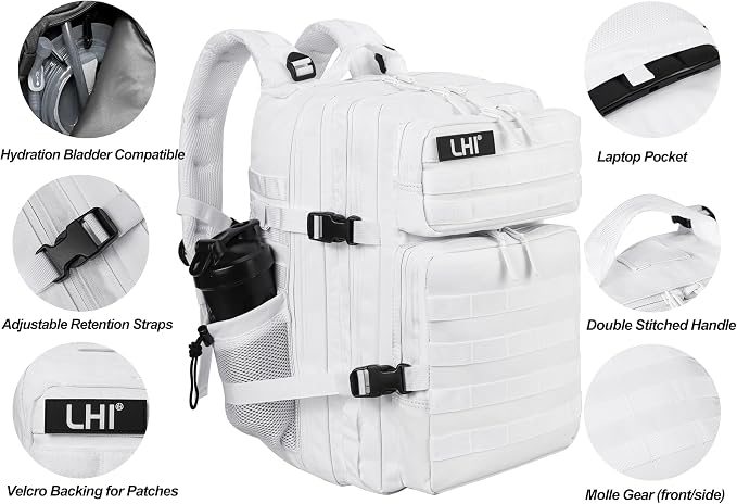 LHI Military Tactical Backpack for Men and Women 45L Army 3 Days Assault Pack - Image 5