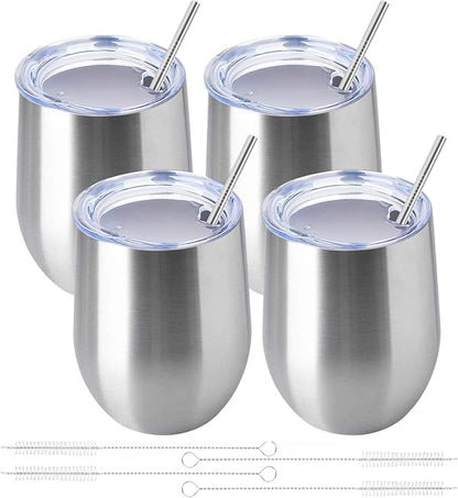 12oz/4 Pack Wine Tumbler Glasses by YEBTSLife