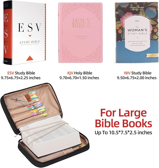 FINDCOZY Bible Cover Case for Women, Large Carrying Church Bag for Biblical - Image 2