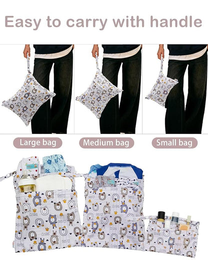 ALVA ALVABABY 3pcs Cloth Diaper Wet Dry Bags Waterproof Reusable - Image 6