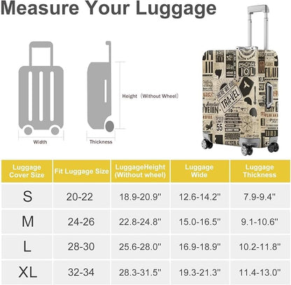 ANNA QUEEN Vintage Travel Collage Luggage Cover, Retro Suitcase Protector - Image 4