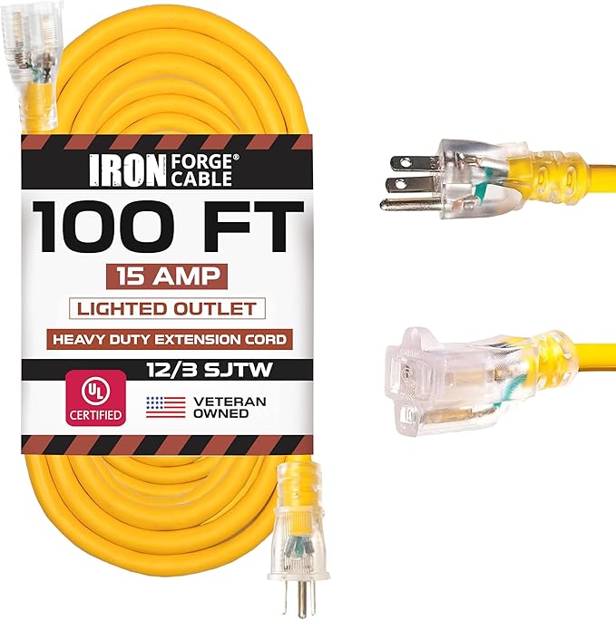 IRON FORGE CABLE 100 Foot Outdoor Extension Cord by IronForgeCable