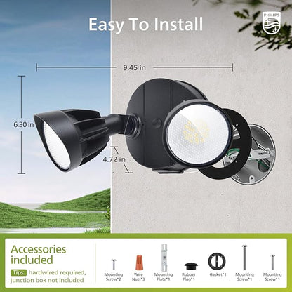 Philips Dusk to Dawn 44W 3500LM LED Security Flood Lights Outdoor, 5000K - Image 4
