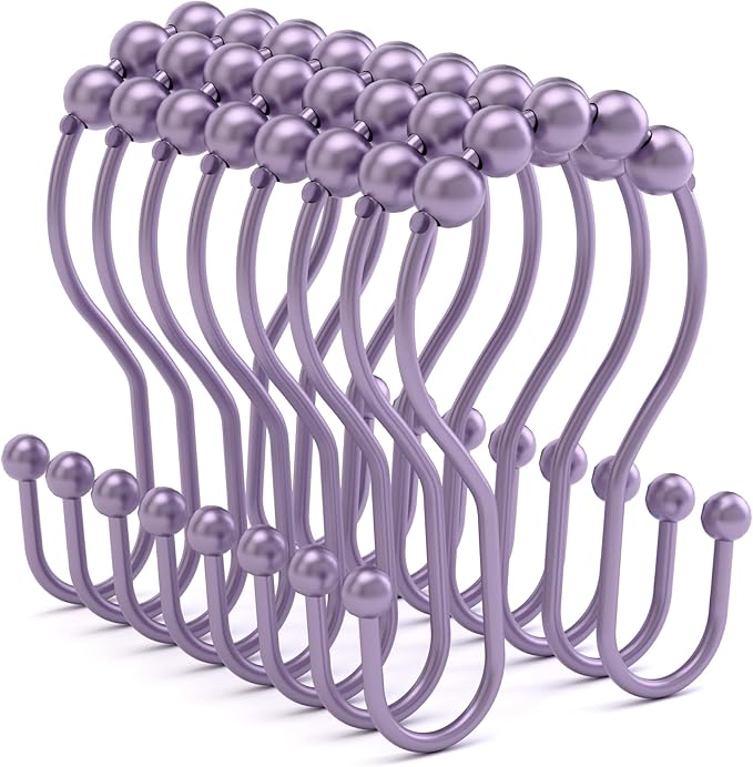 Bathway Shower Curtain Hooks, Shower Curtain Rings Rust Proof Double Hook by Bathway