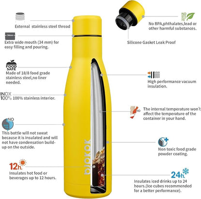 BJPKPK 17oz Insulated Water Bottles Stainless Steel Sports Water Bottles Keep - Image 3