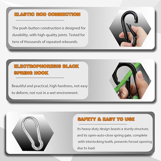 20PCS M4 Heavy Duty Carabiner Clip, 1.57Inch Snap Hook Quick Link Small - Image 3