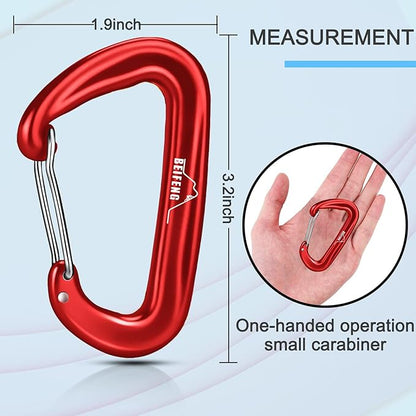 BEIFENG Heavy Duty Lightweight Locking Carabiner Clips D Ring - Image 2