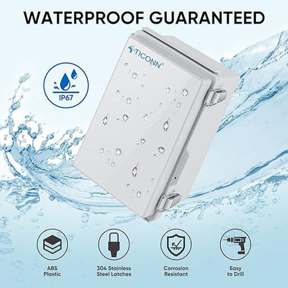 TICONN Outdoor Electrical Box Waterproof, Junction Box IP67 ABS Plastic - Image 2