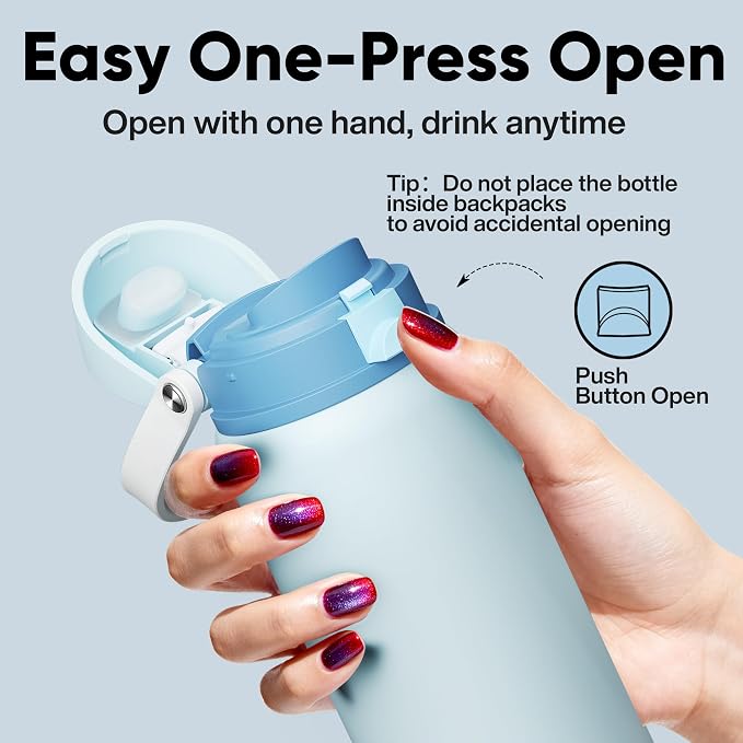 Insulated Water Bottle with Straw - Image 5