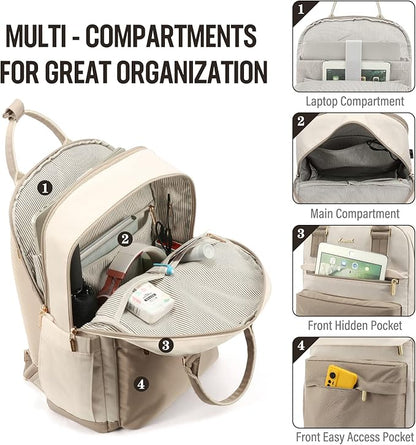 LOVEVOOK Laptop Backpack for Women 15.6 Inch Laptop Bag - Image 3