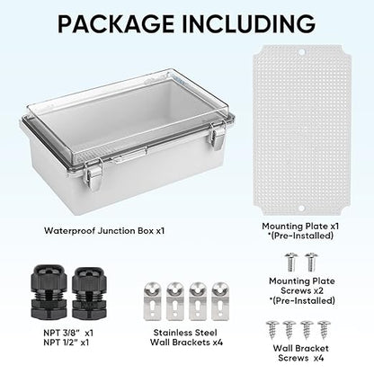 TICONN Outdoor Electrical Box Waterproof, Junction Box IP67 ABS Plastic - Image 6