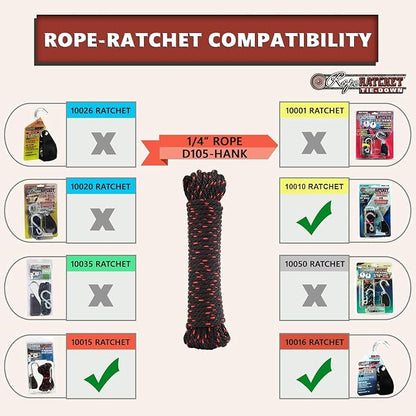 Rope Ratchet 1/4" 50 ft Braided Polypropylene Utility Cord, Weather Resistant - Image 4