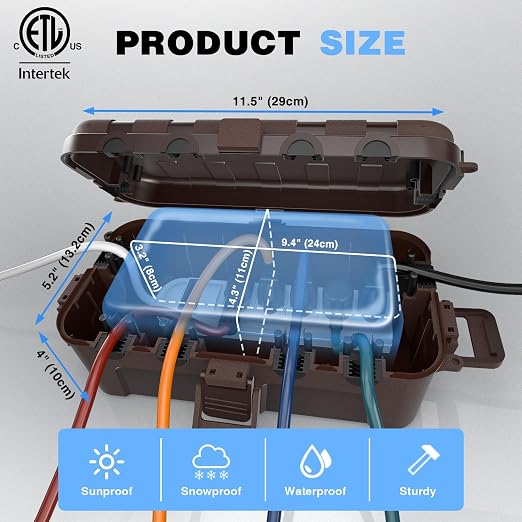 Flemoon Outdoor Electrical Box Waterproof, Medium Weatherproof Electrical Box - Image 3