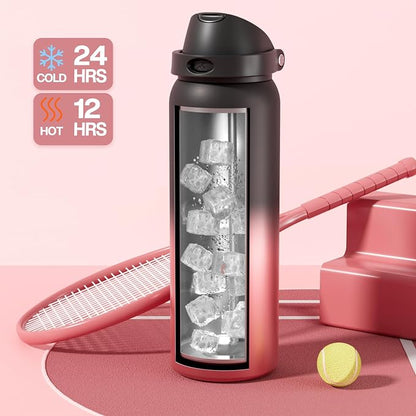 POWCAN 40 oz Stainless Steel Water Bottle: 2-in-1 Push-Button Spout & - Image 3