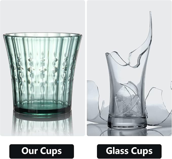 AVLA 12 Pack Plastic Water Tumblers, 10 OZ Unbreakable Acrylic Drinking Glasses - Image 5
