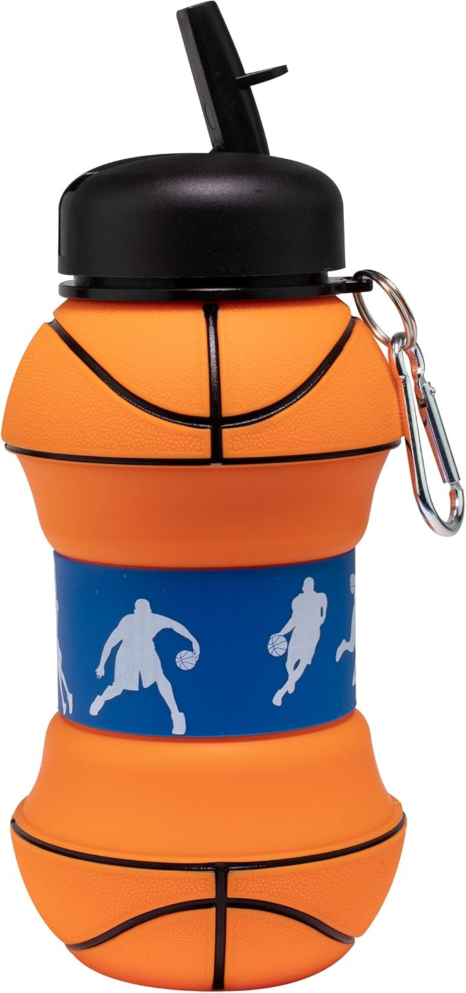 Maccabi Art Clip-On Collapsible BPA-Free Silicone Basketball Water Bottle - Image 2