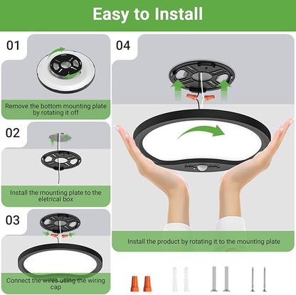 zemty 7inch Small Motion Sensor Ceiling Lights Wired, 15W 1500lm 3CCT/3 - Image 6