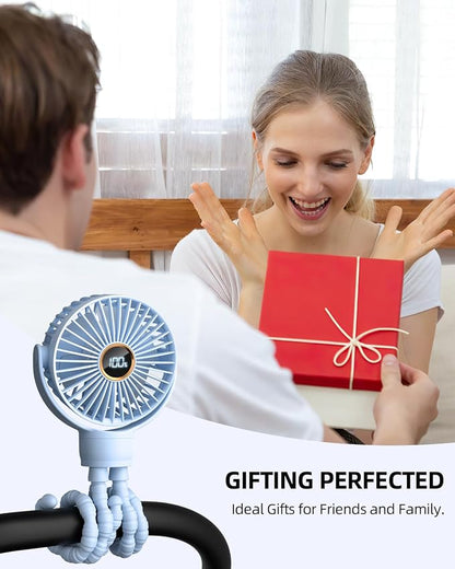 buywoo Portable Stroller Mini Fan, Small Rechargeable Personal Fan, Travel - Image 7