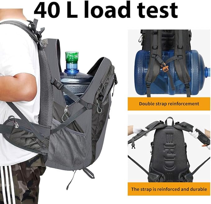 FENGDONG 40L Waterproof Lightweight Hiking, Travel Backpack - Image 3
