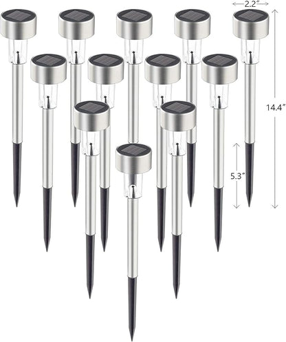 GIGALUMI Solar Pathway Lights, Stainless Steel IP44 Waterproof Auto On/Off - Image 9