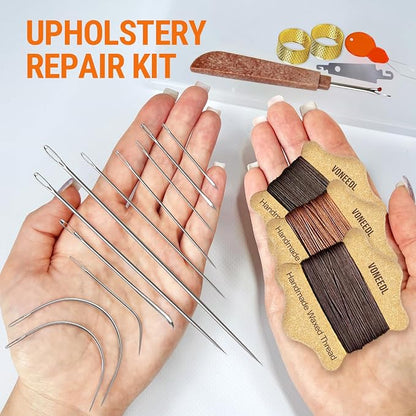 Upholstery Repair Kit: Waxed Sewing Thread & Heavy Duty Needles - Image 2