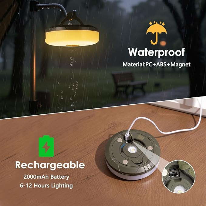 2Pack Camping String Lights, 4-in-1 Quick Storage Camp Light, 8Mode 32.8FT - Image 4