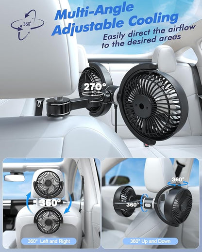 Car Fan USB Powered for Baby: Dual Car Cooling Fans for Backseat 3 Speed - Image 5