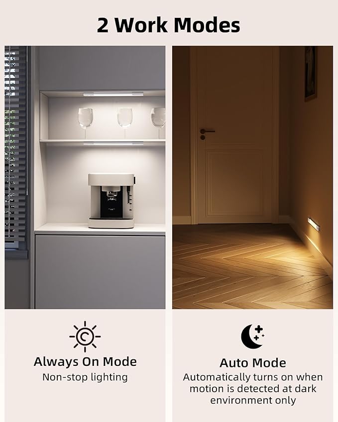 EZVALO 6-Pack Under Cabinet Lighting, Wireless Closet Lights, 50 LED - Image 8