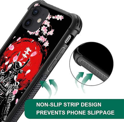for iPhone 11 Case, Sakura Japanese Samurai Pattern Graphic Design Girl Boy - Image 2
