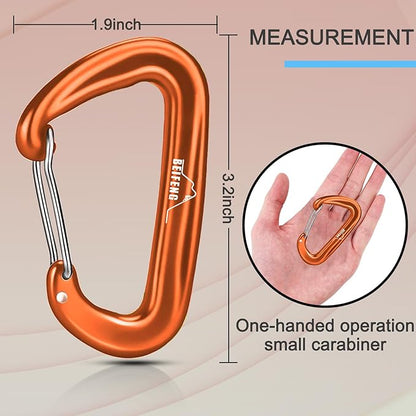 BEIFENG Heavy Duty Lightweight Locking Carabiner Clips D Ring - Image 2