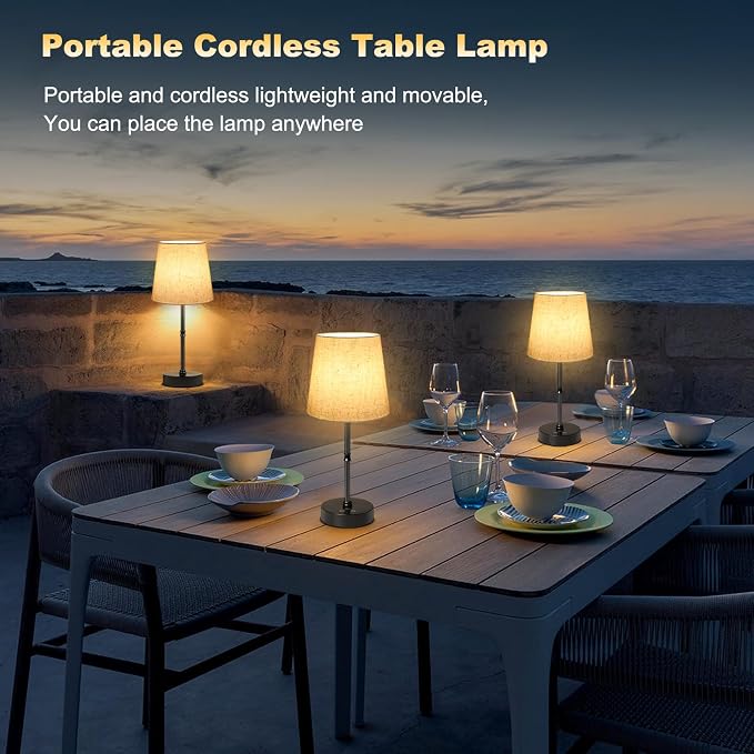 Wowag Cordless Table Lamp, 5000mAh Rechargeable Battery Operated Desk Lamp - Image 8