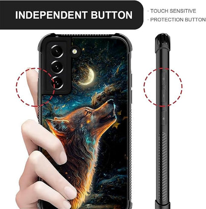 for Samsung Galaxy S21 Plus Case, Star Cave Hungry Wolf Pattern Graphic Design - Image 6