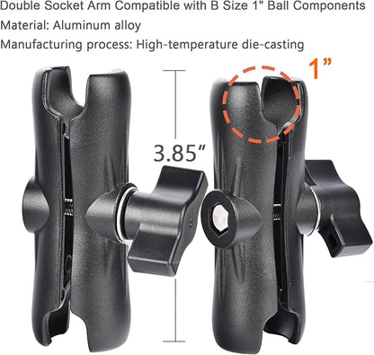 VAUBORTTI 1" Ball Phone Mount – Aluminum Alloy Arm & Base, Double Ball Joint - Image 9