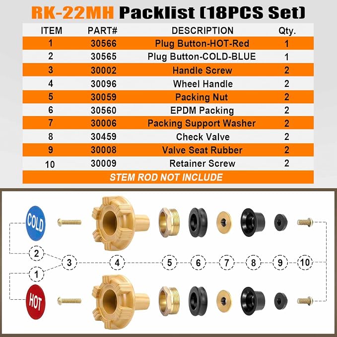 RK-22MH Outdoor Faucet Repair Kit - Image 5