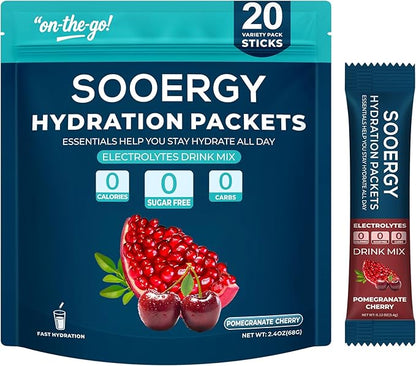 Electrolytes Powder Packets Sugar Free Hydration Packets, Liquid Daily IV by Sooergy