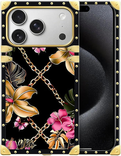 for iPhone 17 Pro Case Luxury Golden Decoration by Unknown