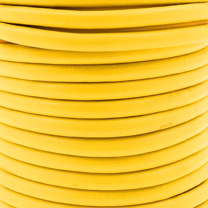 Mandala Crafts Round Genuine Yellow Leather Cord - Image 3
