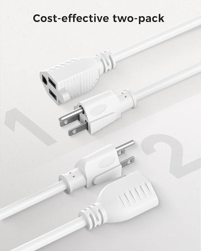 Cable Matters 2-Pack 16 AWG Heavy Duty 13A Power Extension Cord - 3ft - Image 6