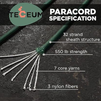 TECEUM 5/32" Paracord Rope 1000 – 1000ft / 200ft / 100ft / 50ft – Tactical - Image 2