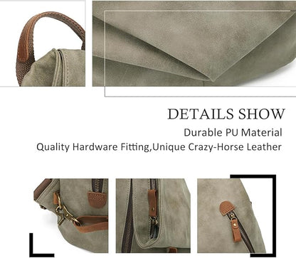 KL928 PU Leather Vintage Backpack – Large Casual Daypack Outdoor Travel - Image 3