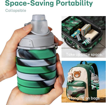 Reusable BPA Free Foldable Silicone Water Bottles - Image 3